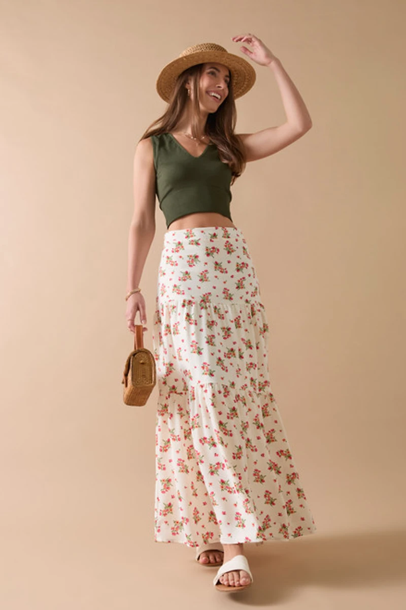 Courtney Clip Dot Maxi Skirt