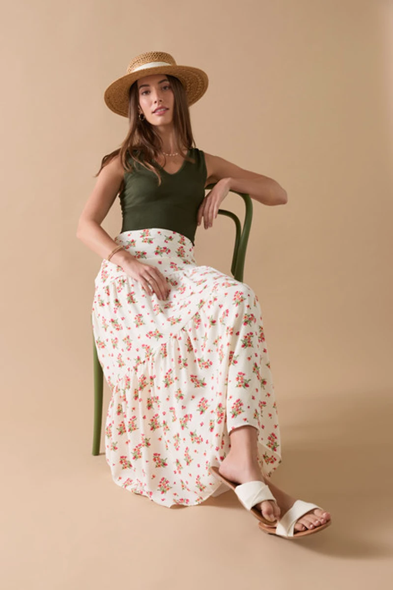 Courtney Clip Dot Maxi Skirt