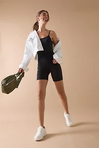 yummi by francesca's Sleeveless Square Neck Romper
