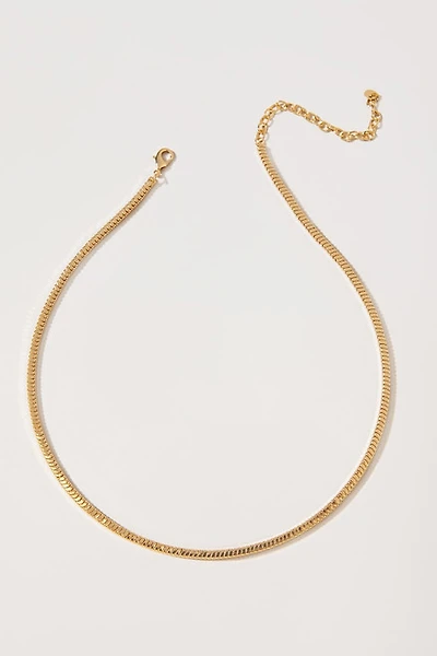 Kirsten Thick Tube Herringbone Gold Necklace