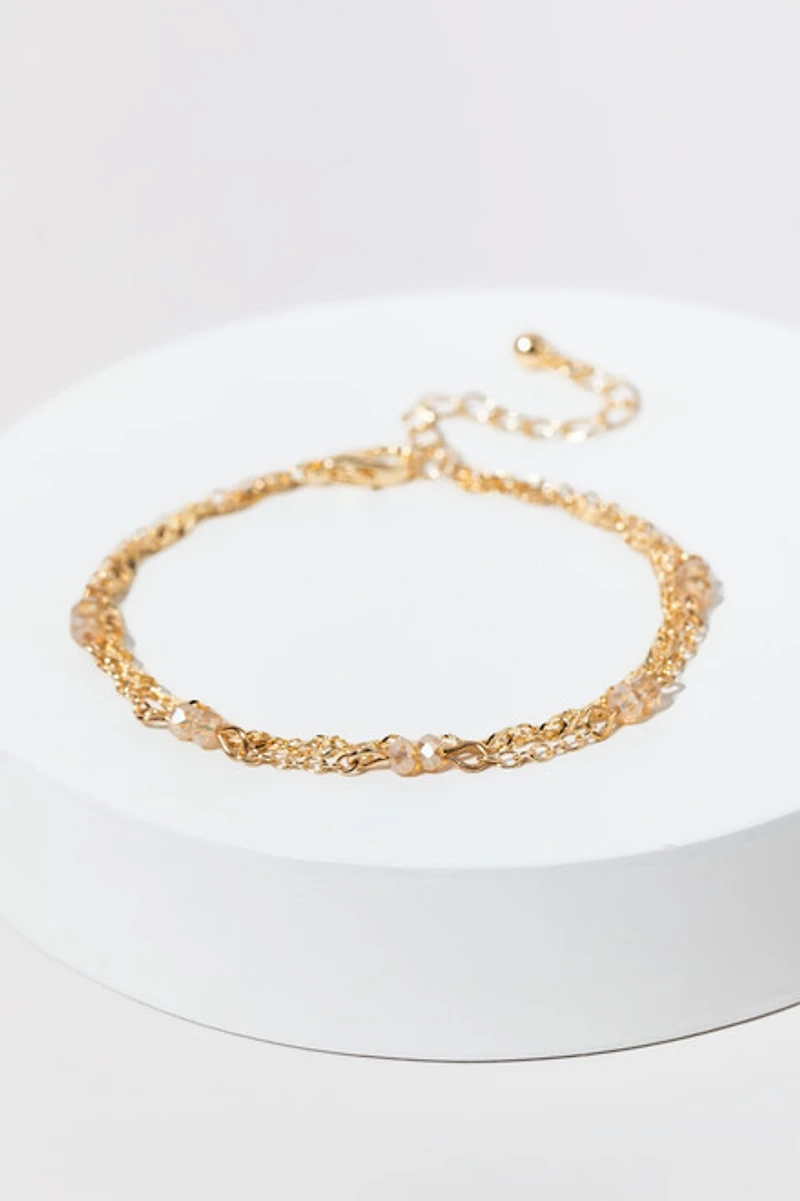 Kay Layered Gold Chain With Beads Bracelet