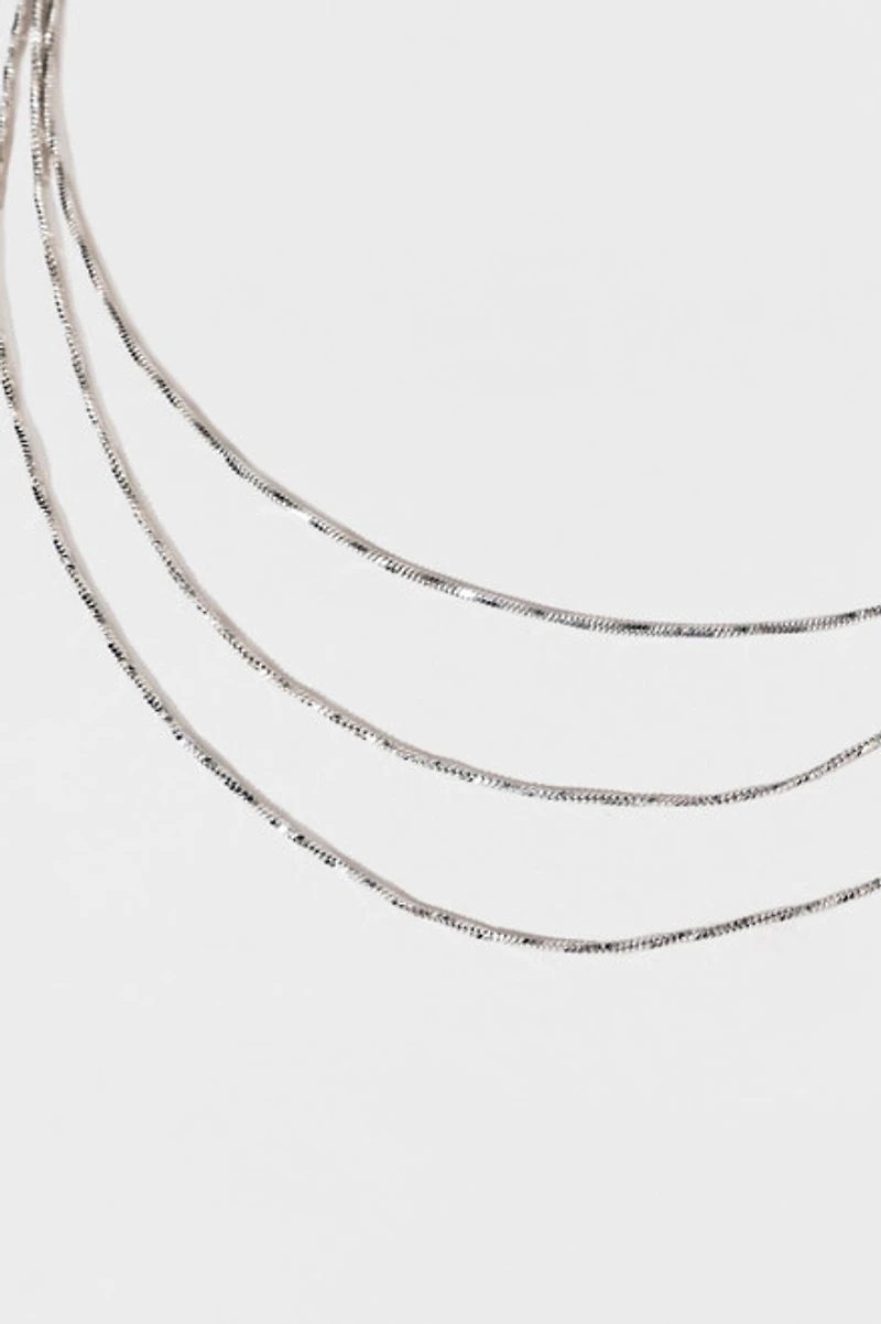 Amelia Layered Silver Chain Necklace