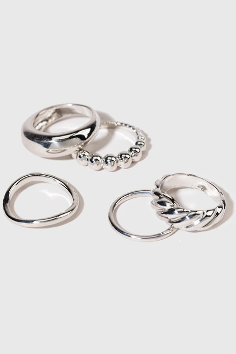 Myra Silver Ring Set
