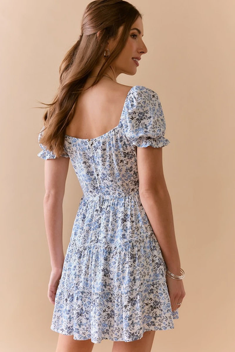 Naomi Tie Back Floral Mini Dress