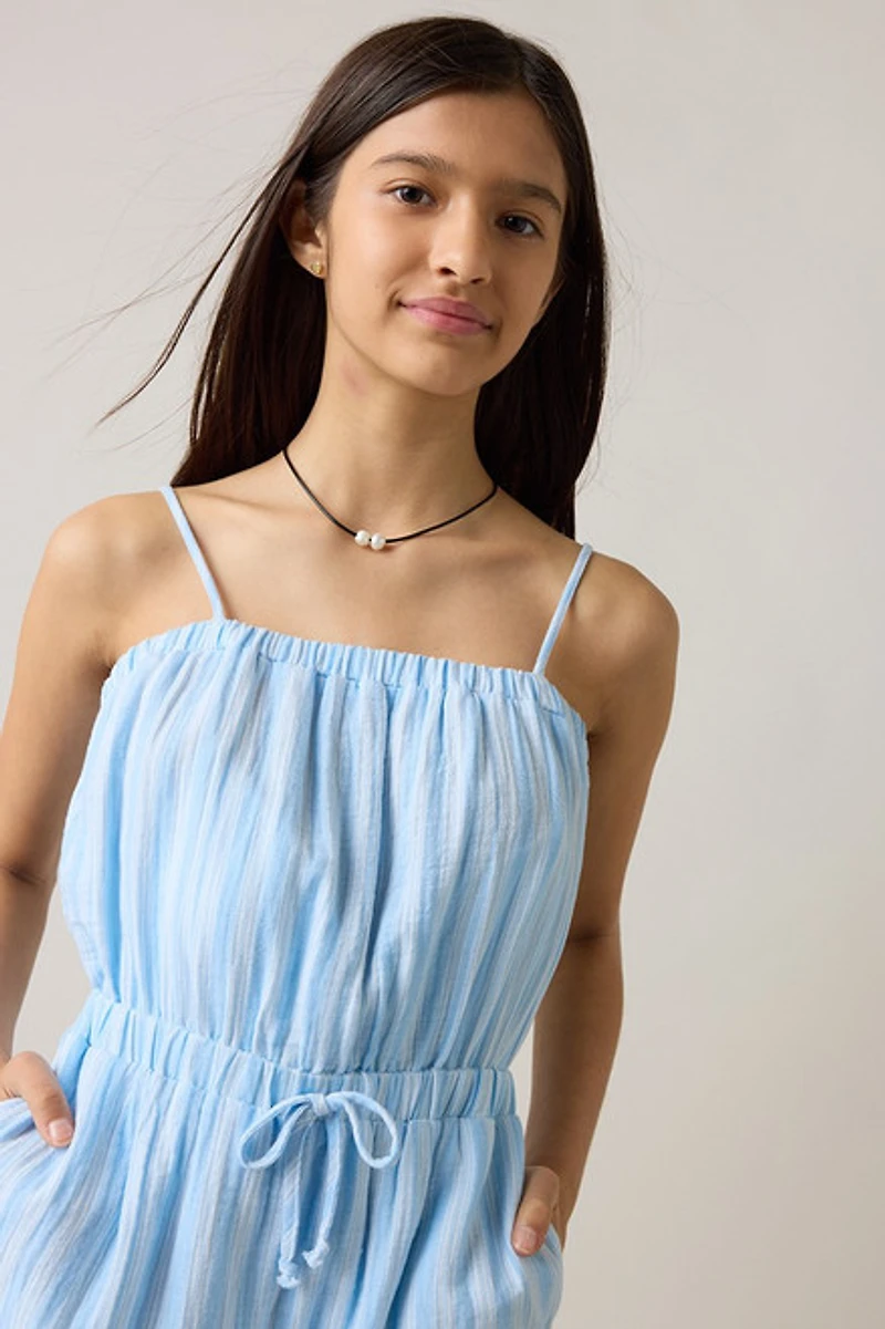 Hello Franki Sleeveless Gauze Romper for girls
