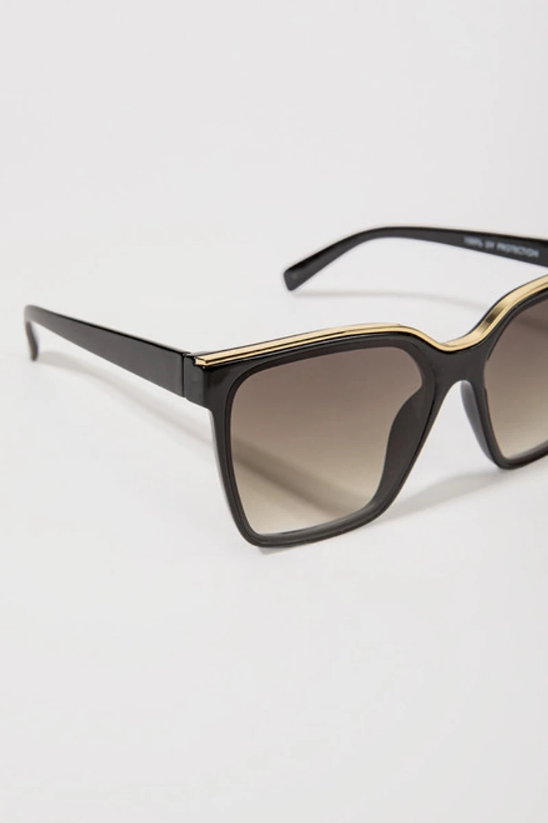 Nance Oversized Gold Top Sunglasses