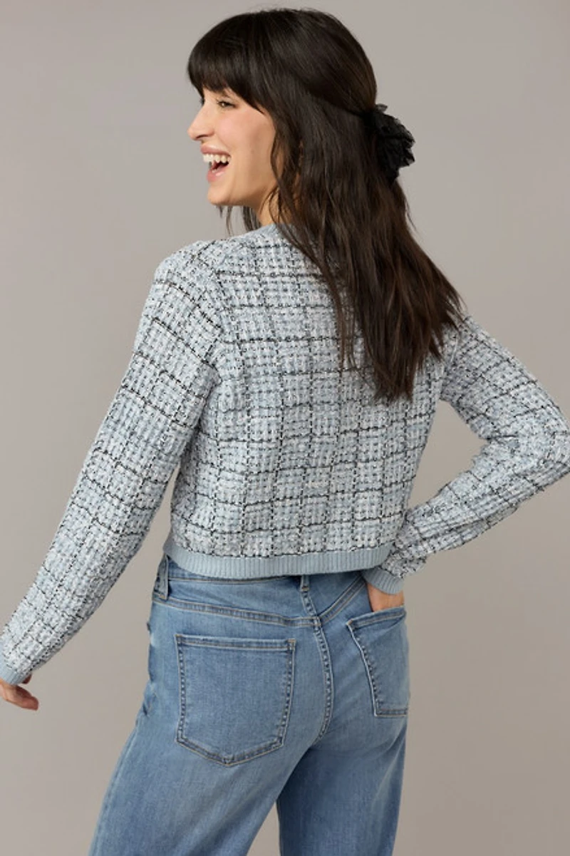 Stella Pearl Button Tweed Cardigan