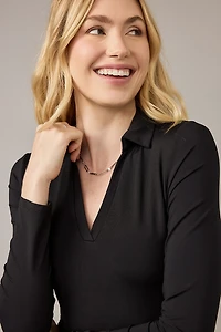 yummi by francesca's V Neck Polo Bodysuit