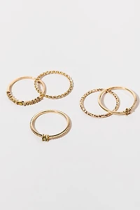 Tiffany Dainty Crystal On Gold Ring Set