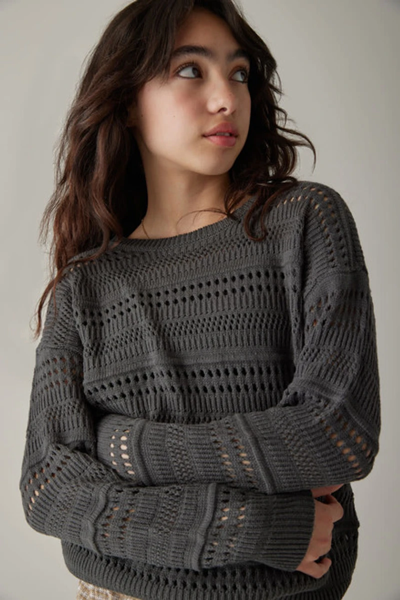 Hello Franki Open Knit Sweater for Girls