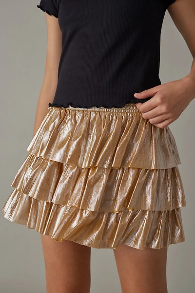 Hello Franki Metallic Smocked Skirt for Girls