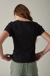 Hello Franki Retro Rib Tee for Girls
