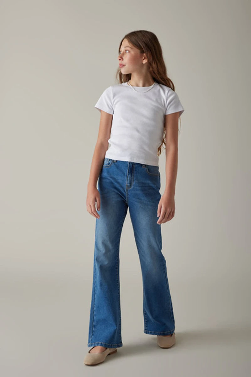 Hello Franki Retro Rib Tee for Girls