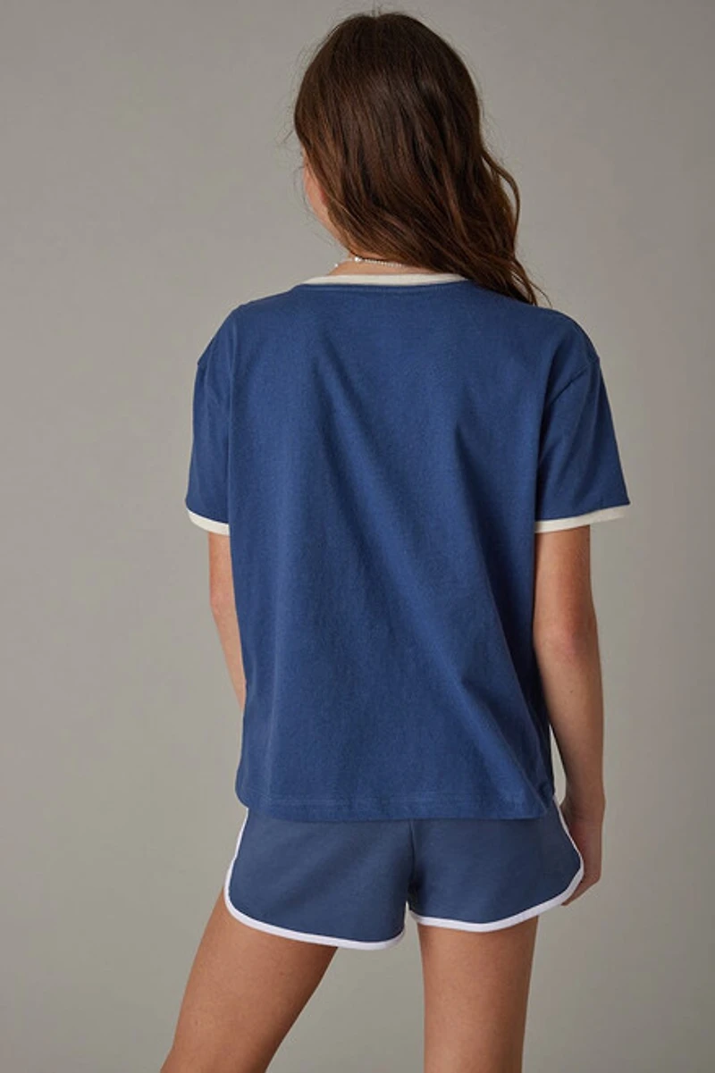 Hello Franki Short Sleeve Ringer T-Shirt for girls