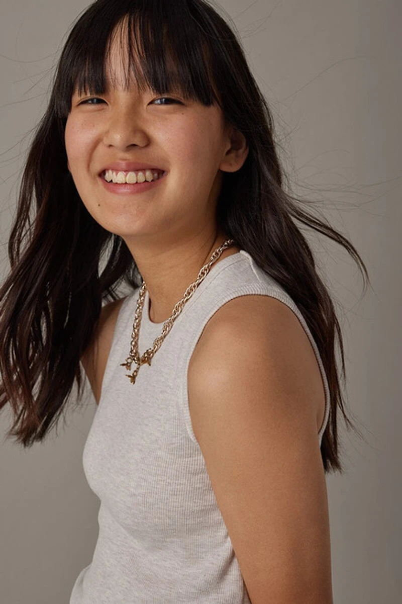 Hello Franki Retro Rib Tank for girls