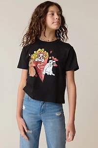 Hello Franki Frenchie Fry Graphic Tee for girls