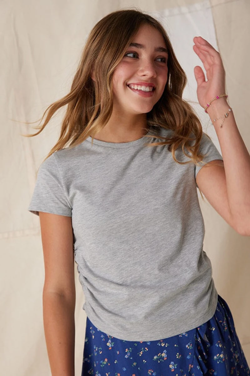 Hello Franki Short Sleeve Cinched Side T-Shirt for girls