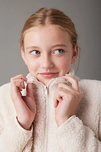 Hello Franki Sherpa Zip Front Jacket for girls