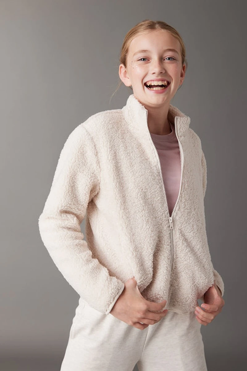 Hello Franki Sherpa Zip Front Jacket for girls