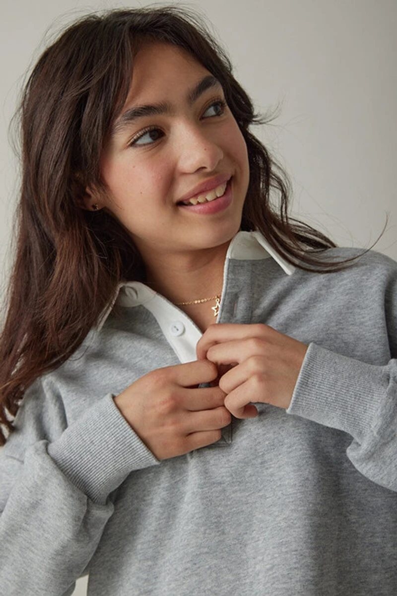 Hello Franki Cutoff French Terry Sweatshirt for girls