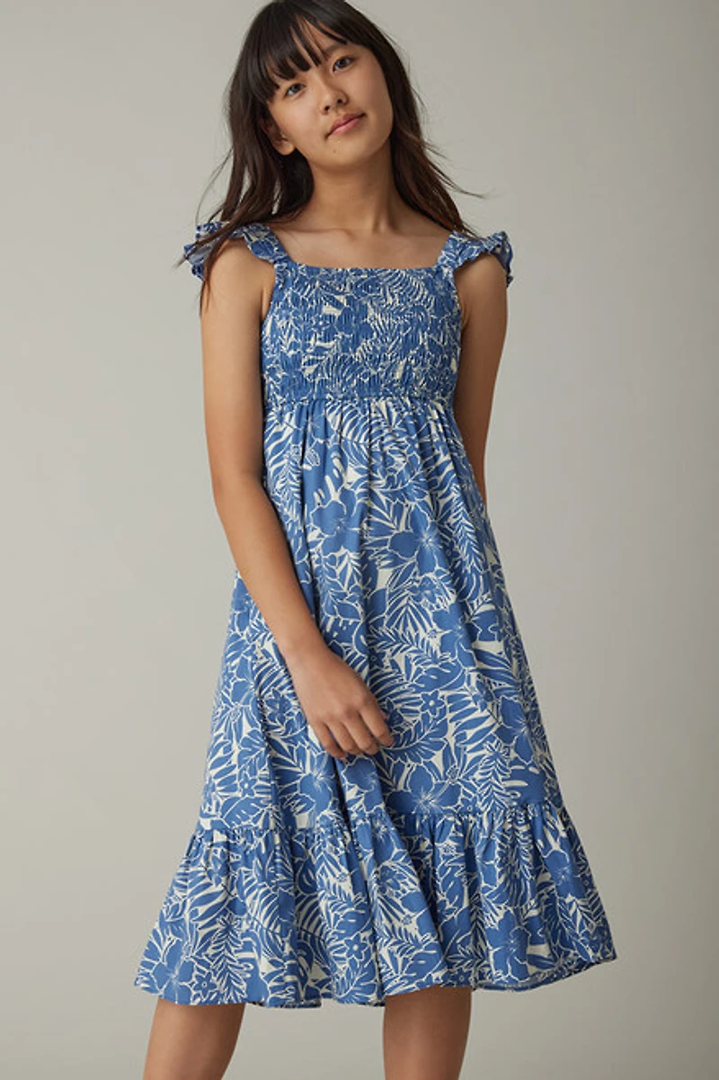 Hello Franki Flutter Sleeve Bar Back Floral Dress for girls