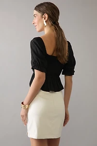 Marisa Lace Up Front Short Sleeve Blouse Top
