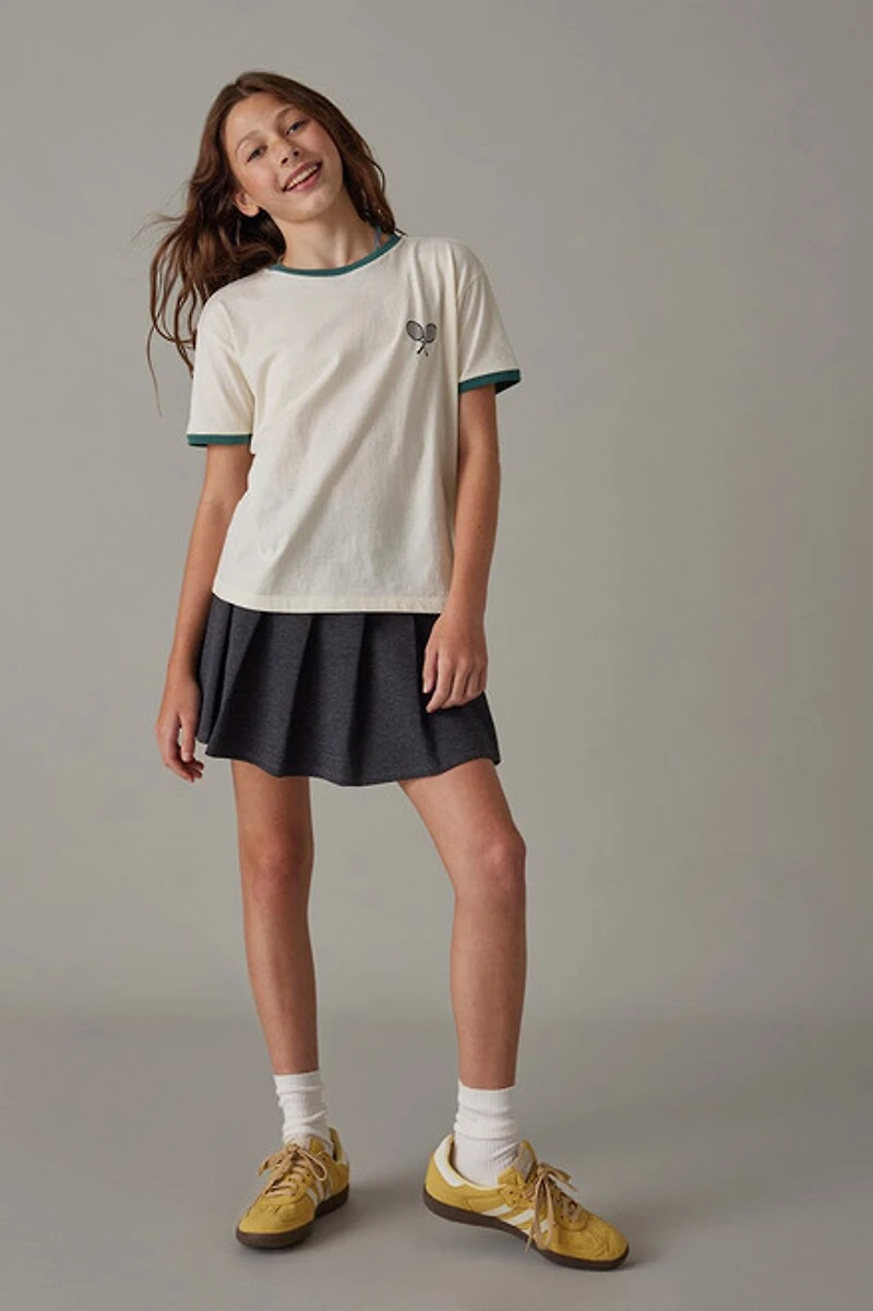Hello Franki Tennis Short Sleeve Ringer T-Shirt for girls
