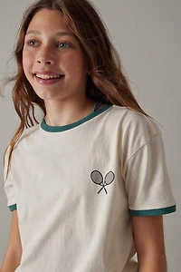 Hello Franki Tennis Short Sleeve Ringer T-Shirt for girls