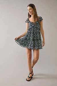 Stella Ruffle Tiered Floral Mini Swing Dress