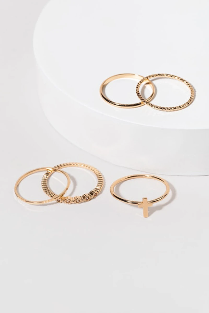 Scarlet Basic Cross Ring Set