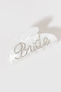 Bride Marble Resin Script Embellished Hair Claw