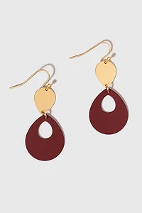 Debora Epoxy Paint Two Dented Drops Linear Earrings
