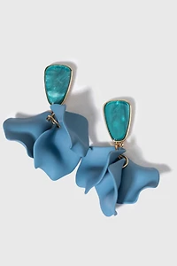 Jessica Organic Shape Petals On Post Drop Earrings