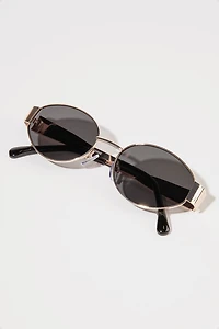 Rachel Thin Oval Frame With Thick Metal Sides Sunglasses