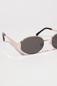 Rachel Thin Oval Frame With Thick Metal Sides Sunglasses