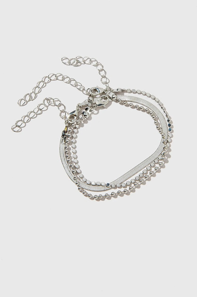 Terrie Snake Coin Stainless Steel Bracelet Set