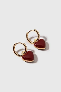 Puffy Heart Huggie Hoop Earrings