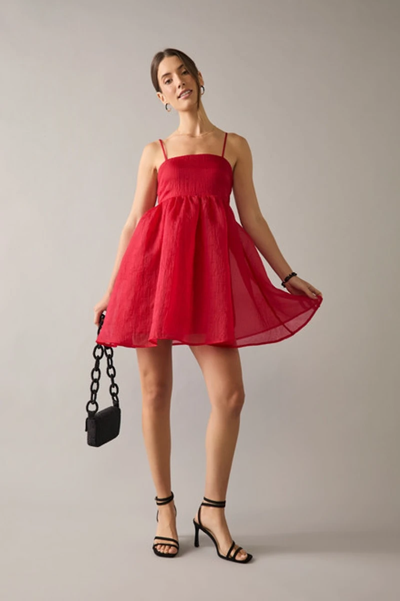 Roxie Bow Back Babydoll Mini Dress