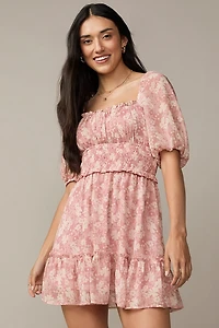 Nina Floral Waisted Emma Mini Dress
