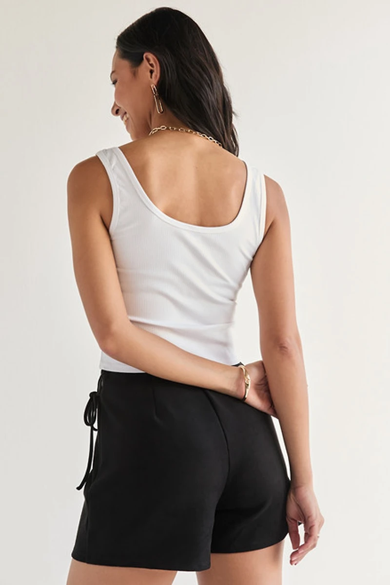 Tara Henley Rib Knit Tank Top