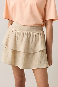 Hello Franki Mira Smock Gauze Tiered Skort for girls