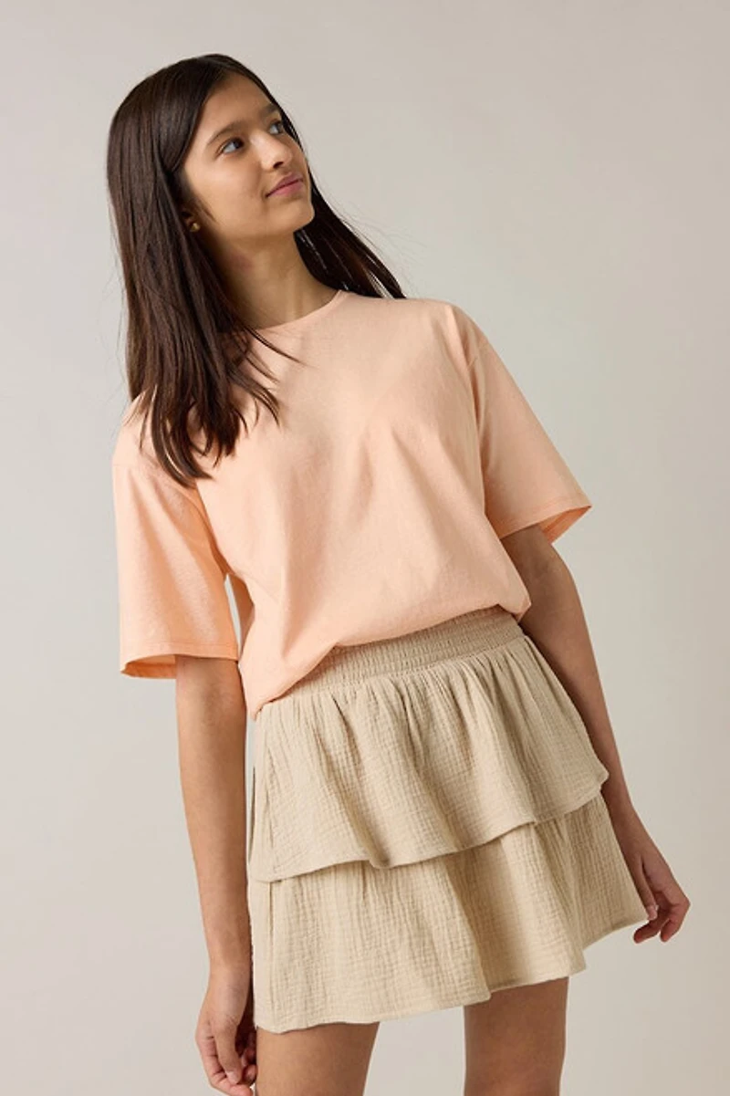 Hello Franki Mira Smock Gauze Tiered Skort for girls