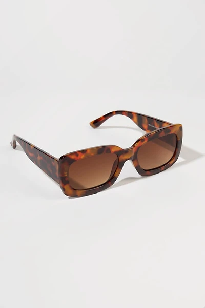 Tami Oversized Rectangle Tort Shell Sunglasses