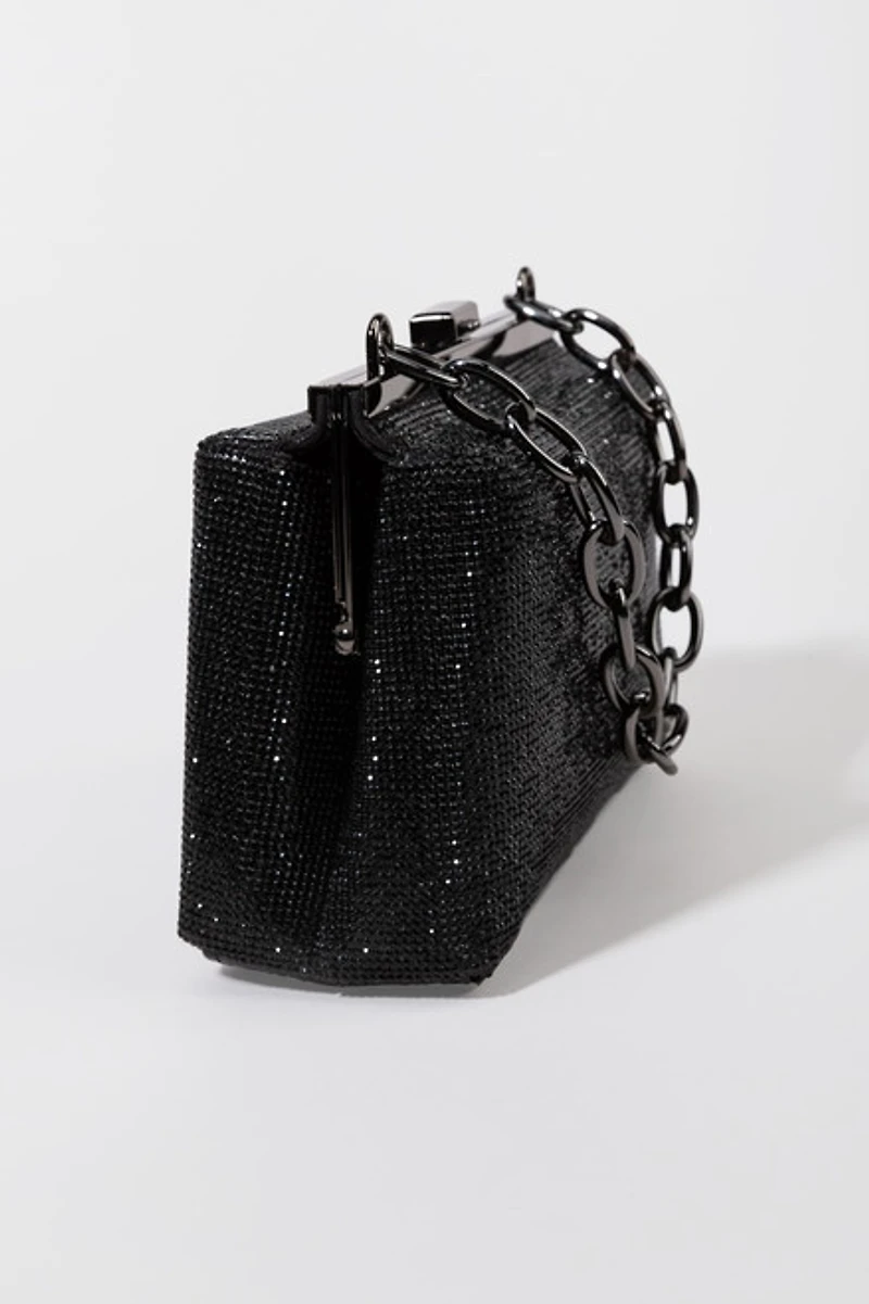 Stella Rhinestone Chain Strap Clutch Handbag