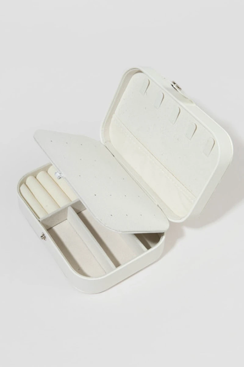 Bride Pearl Embellished Faux Leather Jewelry Box