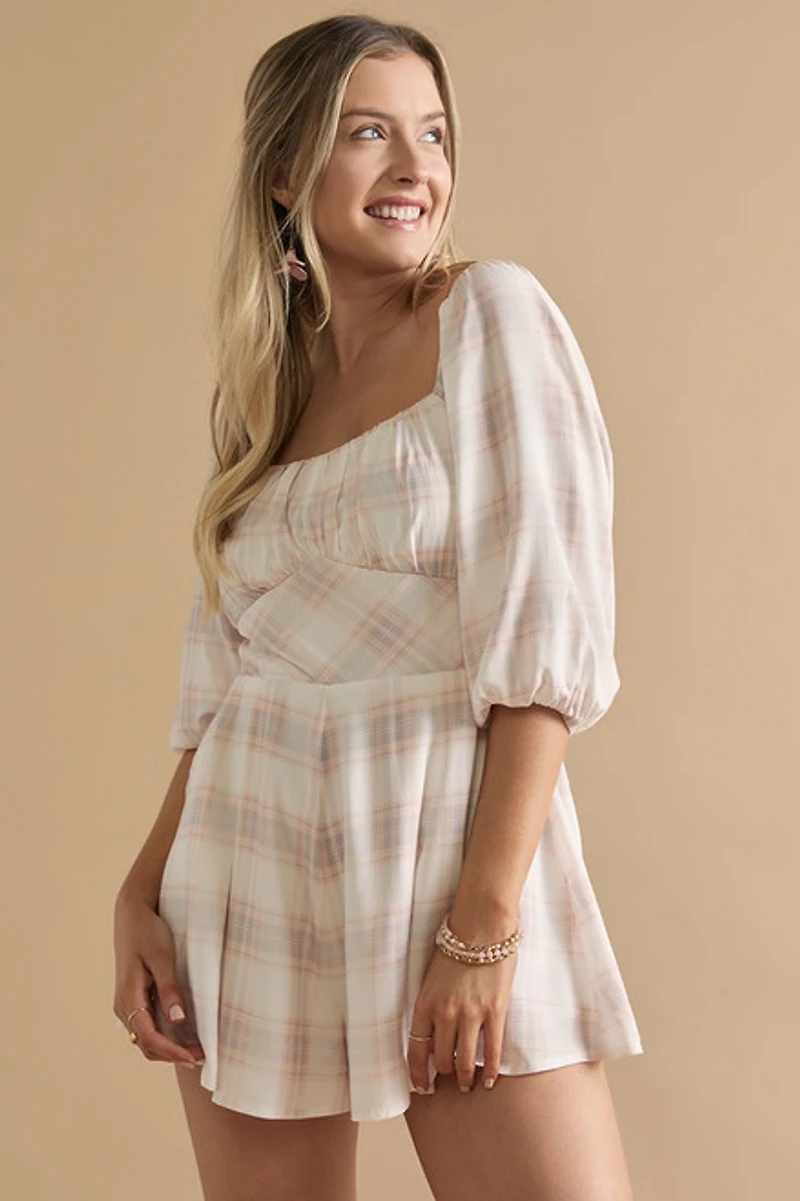 Emma Plaid Romper