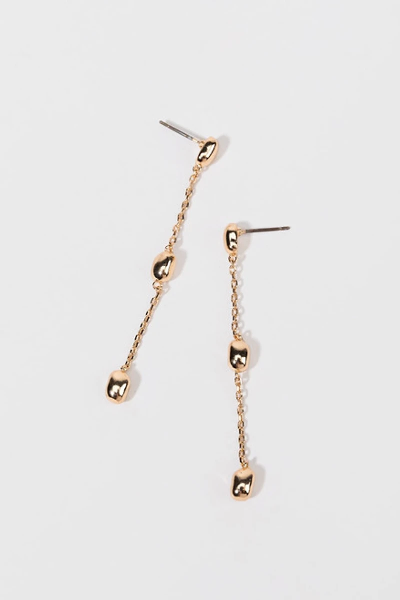 Fay Gold Bean Station Linear Chain Drop Earrings