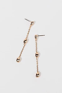Fay Gold Bean Station Linear Chain Drop Earrings