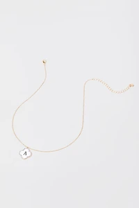 Initial Boxed Carded Pearl Clover Pendant Necklace
