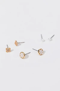 Bernadette Pearl And Gold Earring Set